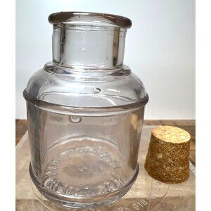 Vtg Carter's Clear Glass INK BOTTLE Desktop Inkwell Embossed On Base 7 1/2